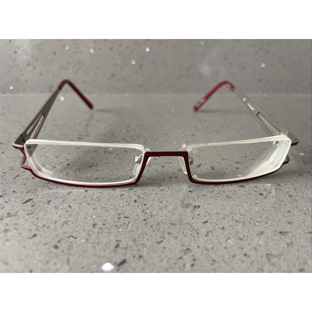 Caravaggio Half Rim Eyeglasses Frames ONLY 48-18-135 Red Metal BUR  HE02